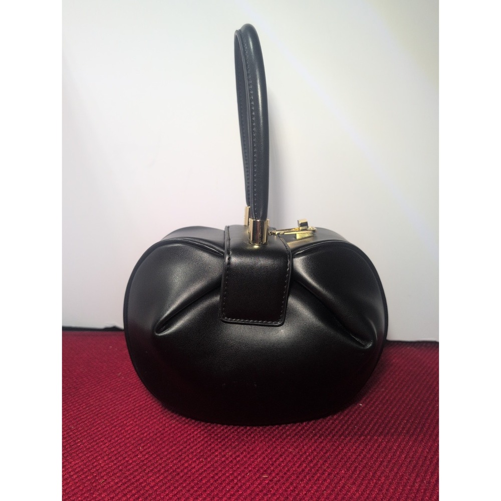 Designer Round Dumpling Style Handbag Pouch Unique Purse Vegan Leather Aria